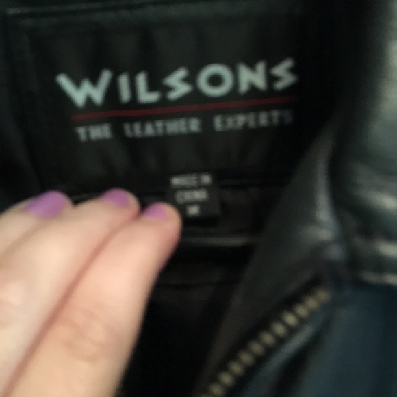 Wilson’s black leather coat w/removable liner -M - Picture 5 of 8